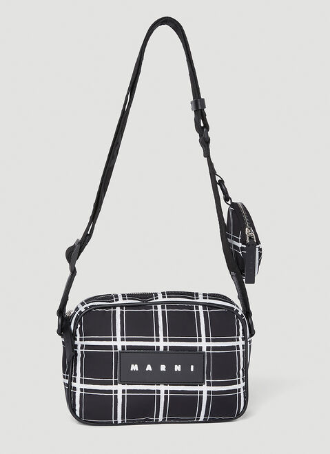Marni チェック カメラ・クロスボディバッグ ブラック mni0154010