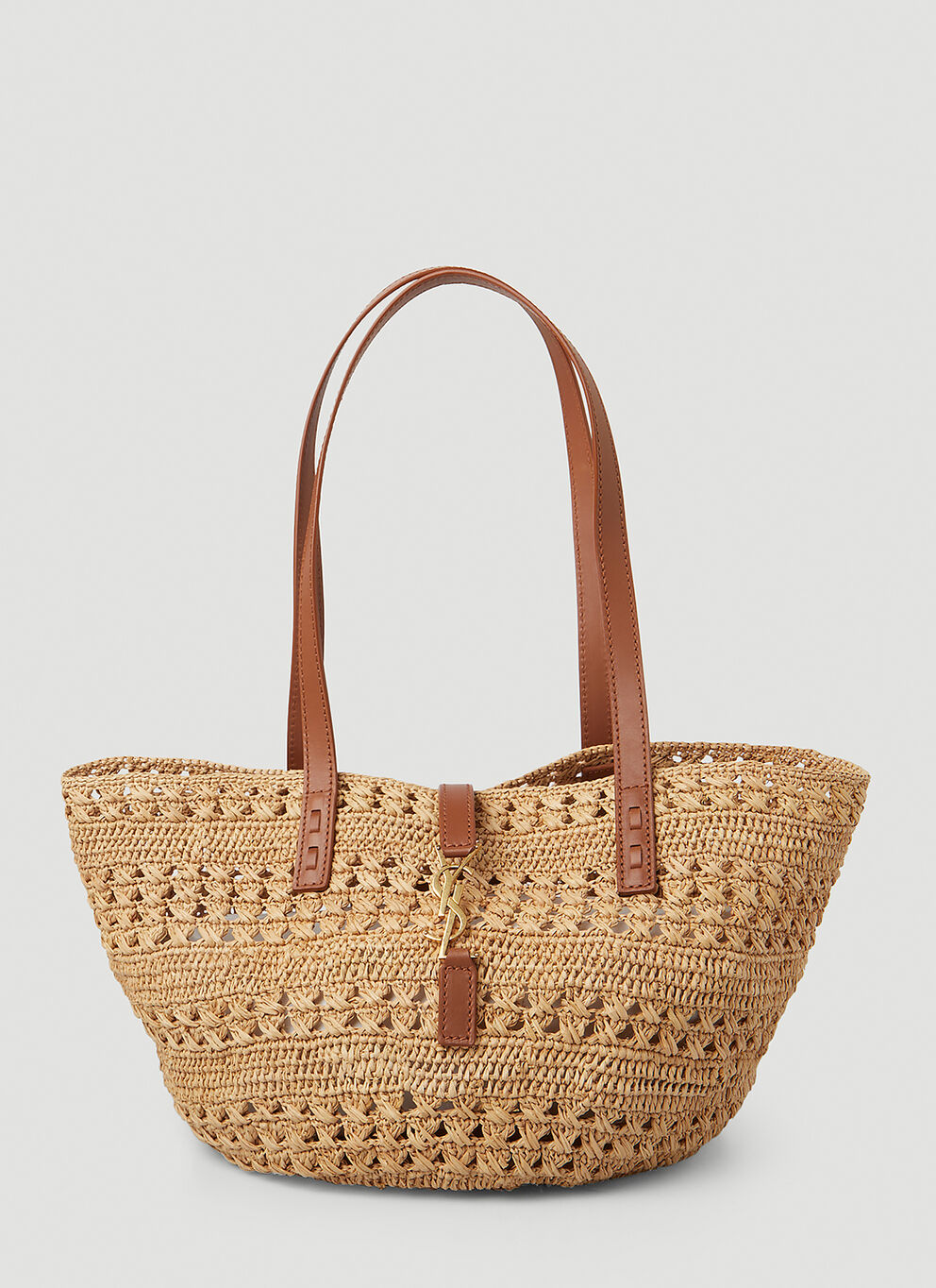 SAINT LAURENT Panier Raffia Tote Bag