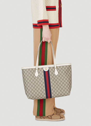 Gucci Ophidia GG Supreme Web Medium Tote Bag White guc0247233
