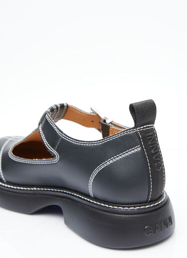 Everyday Buckle Mary Jane Flats GANNI Everyday Buckle Mary Jane Flats Black gan0254026