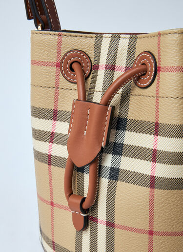 Burberry Mini Check Bucket Bag Brown bur0259025