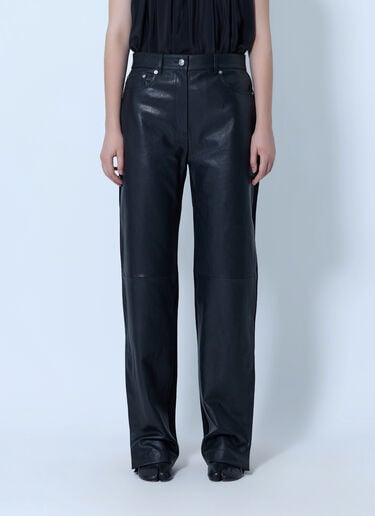 LN-CC® - Sportmax: High-Waist Leather Trousers - Black Sportmax High-Waist Leather Trousers Black spx0266211