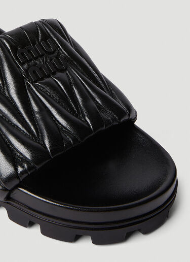 Miu Miu Logo Plaque Flats Black miu0252031
