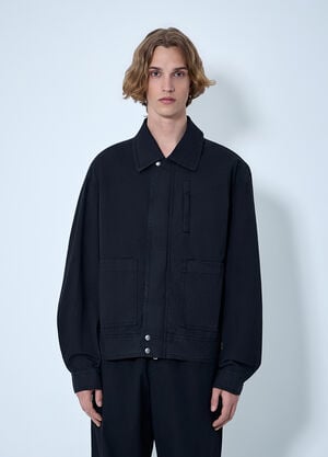 Dries Van Noten Cotton Jacket with Snap Fastening Black dvn0163003