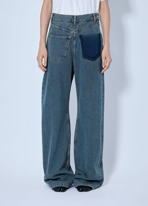 MM6 Maison Margiela Patch Pocket Wide-Leg Jeans Light Grey mmm0265010