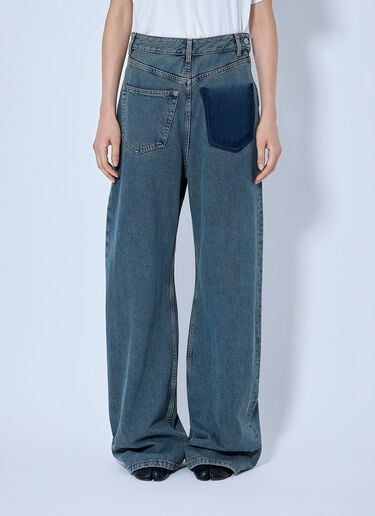 LN-CC® - MM6 Maison Margiela: Patch Pocket Wide-Leg Jeans - Light Grey MM6 Maison Margiela Patch Pocket Wide-Leg Jeans Light Grey mmm0265010