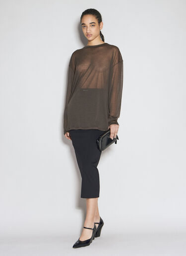 Prada 半透视上衣  棕色 pra0256005