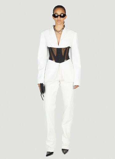 Mugler Corset Panel Blazer White mug0252008