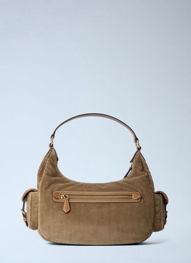 Miu Miu Corduroy Pocket Shoulder Bag Brown miu0263034