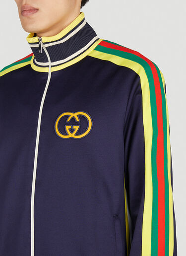 Embroidered Logo Track Jacket Gucci Embroidered Logo Track Jacket Navy guc0152002