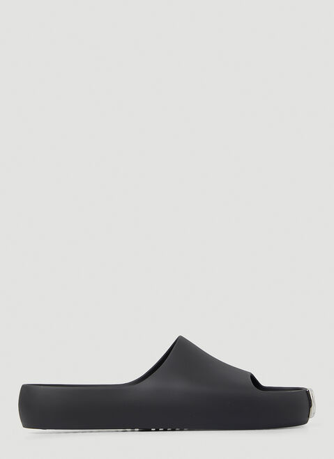 Moncler Logo Plaque Slides Black mon0156031
