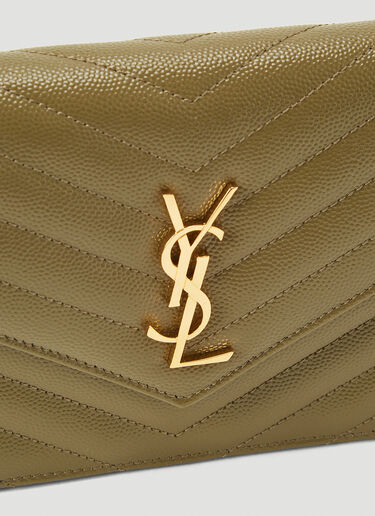 Saint Laurent Envelope Chain Wallet Shoulder Bag Green sla0244028