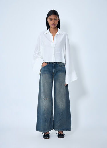 MM6 Maison Margiela Button-Down Shirt With Long Flared Sleeves White mmm0264006