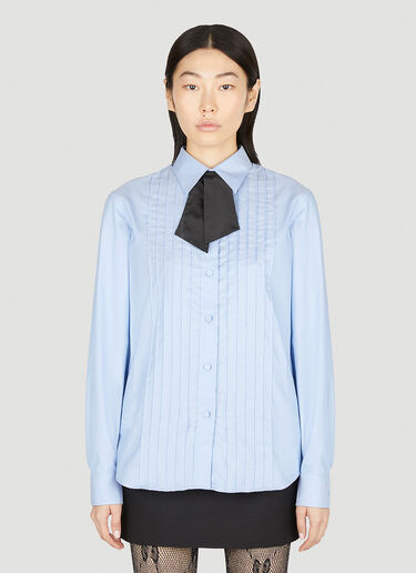 Gucci Tie Neck Shirt Blue guc0252079