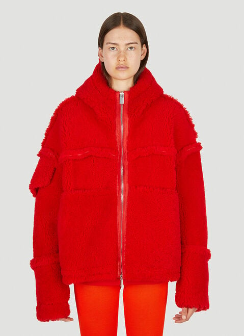 1017 ALYX 9SM Oversized Shearling Jacket Red aly0250022