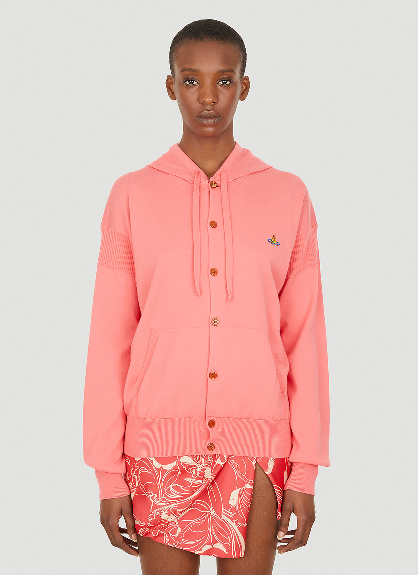 Vivienne Westwood Orb Hooded Cardigan In Pink