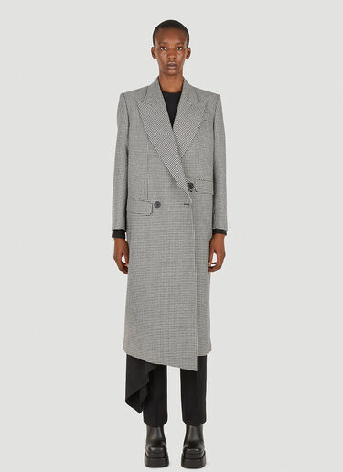Alexander McQueen Drop Hem Double Breasted Coat Grey amq0249027