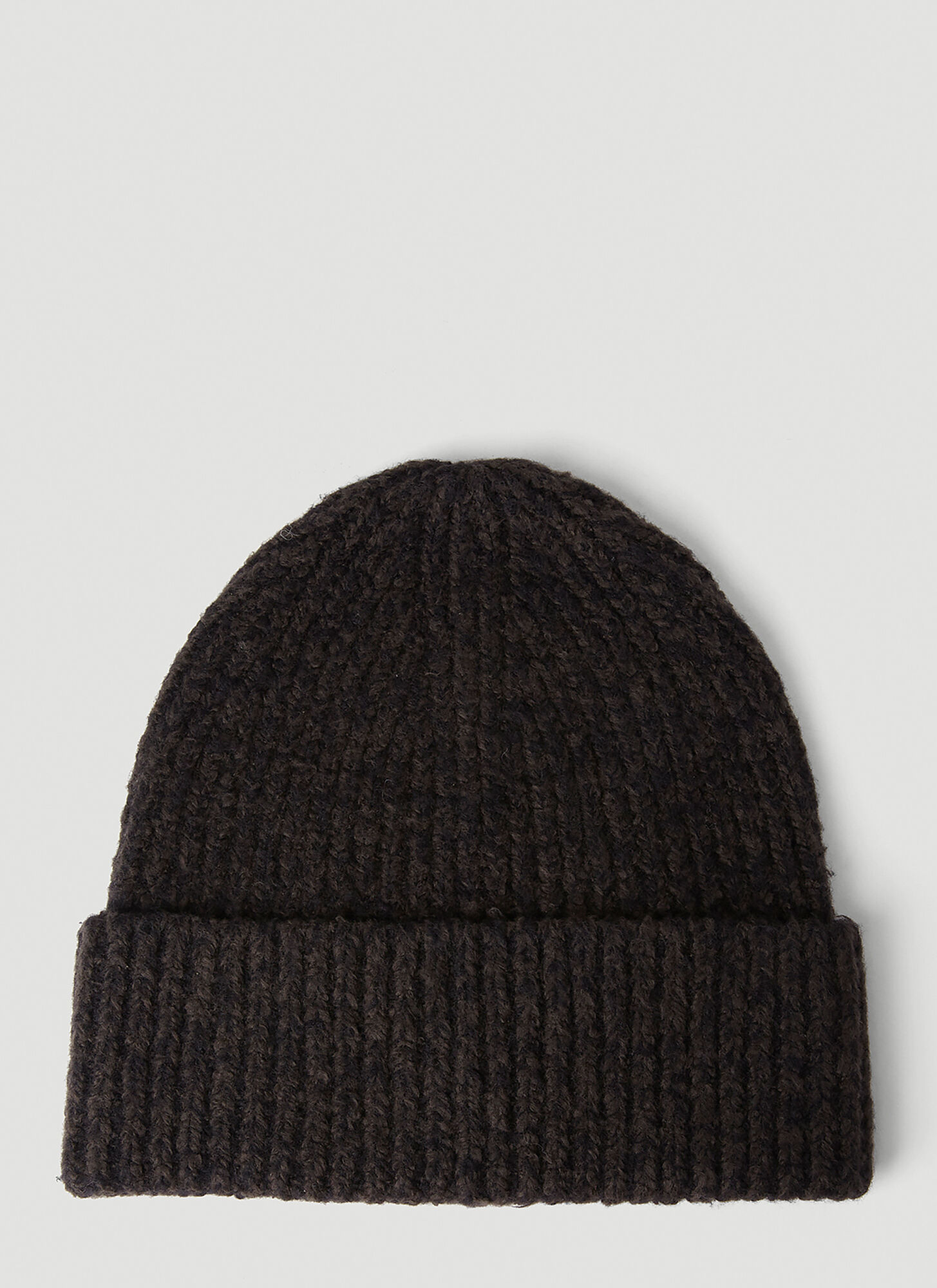 Acne Studios Ribbed Knit Beanie Hat In Black