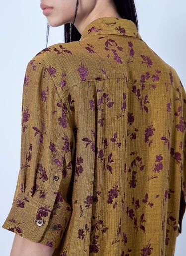LN-CC® - Dries Van Noten: Floral Patterned Button-Down Shirt - Yellow Dries Van Noten Floral Patterned Button-Down Shirt Yellow dvn0266008