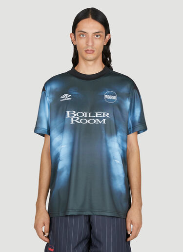 Boiler Room x Umbro Graphic Print Football T-Shirt Black bou0153004