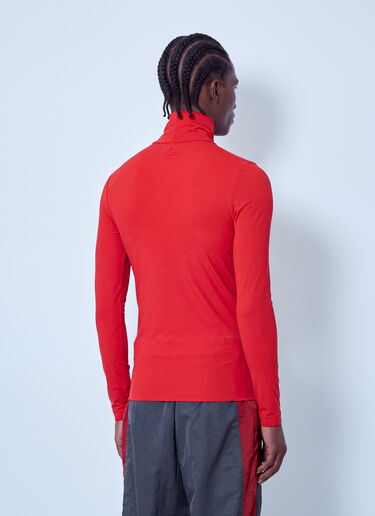 LN-CC® - Lacoste: Runway High Neck Printed Stretch T-shirt - Red Lacoste Runway High Neck Printed Stretch T-shirt Red lac0166003