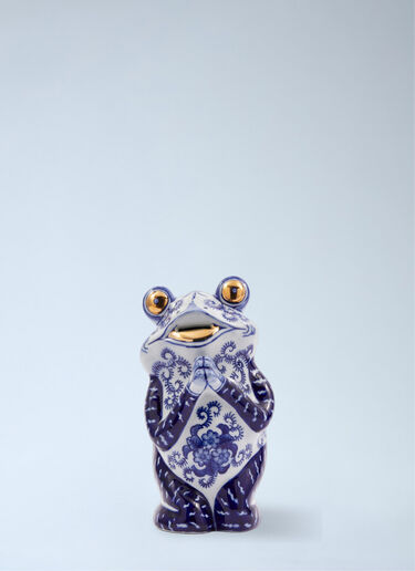 POLSPOTTEN Porcelain Frog Figurine Blue wps0691987