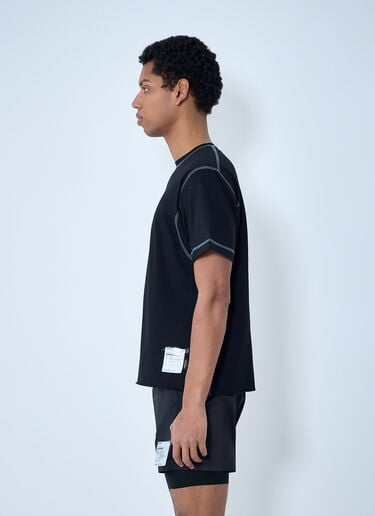 Satisfy Logo Motif Cotton Jersey T-Shirt Black sat0162014