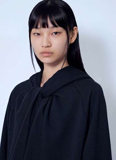 LN-CC® - Dries Van Noten: Relaxed Hoodie with Gathered Neckline - Black Dries Van Noten Relaxed Hoodie with Gathered Neckline Black dvn0266021