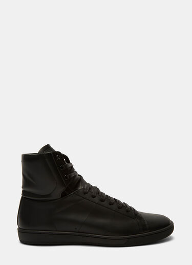 Saint Laurent SL/01H High-Top Court Sneakers Black sla0128027
