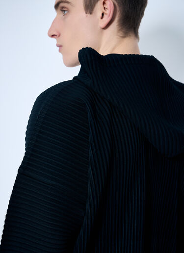 Homme Plissé Issey Miyake Pleated Hooded Sweatshirt Black hmp0159010