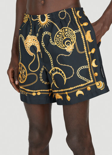 Marine Serre Graphic Print Swim Shorts Black mrs0152004