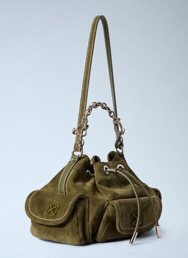 Off-White Dumbo.B Suede Bucket Bag Green ofw0262074