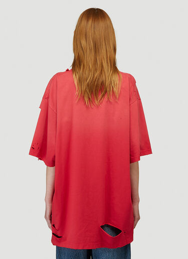Distressed Logo Motif T-Shirt Balenciaga Distressed Logo Motif T-Shirt Pink bal0244074