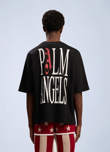 Flames Flag Loose T-Shirt Palm Angels Flames Flag Loose T-Shirt Black pma0162089