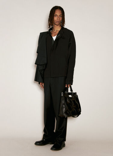 Yohji Yamamoto Pleated Overlay Jacket Black yoy0156005