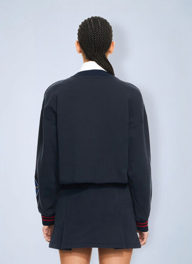 LN-CC® - Off-White: Royal Patch Crop Sweatshirt - Blue Off-White Royal Patch Crop Sweatshirt Blue ofw0264026