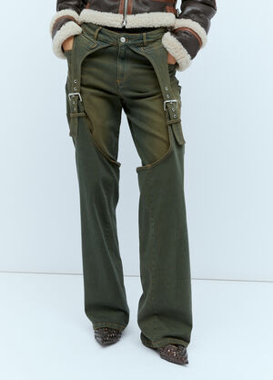 Blumarine Buckle Embellished Boyfriend Jeans Green blm0254005