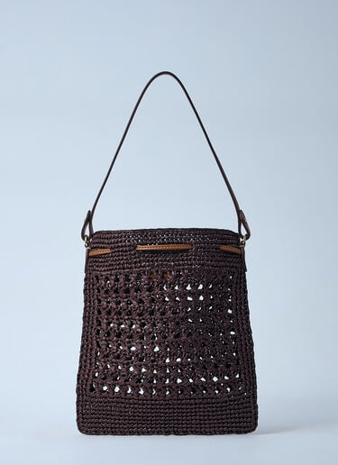 Mini Woven Logo Motif Bag Miu Miu Mini Woven Logo Motif Bag Brown miu0260029