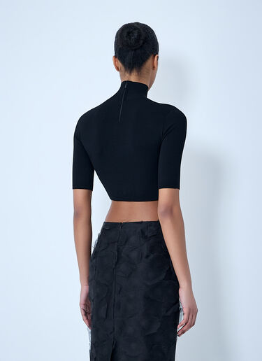 Max Mara High-neck Cropped Knit Top Black max0264313