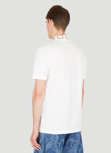 Versace Greca Collar Polo Shirt White ver0149013