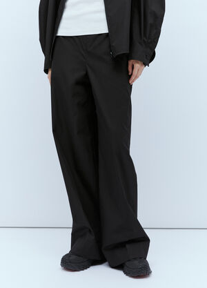 GANNI Wide Leg Track Pants Black gan0257030