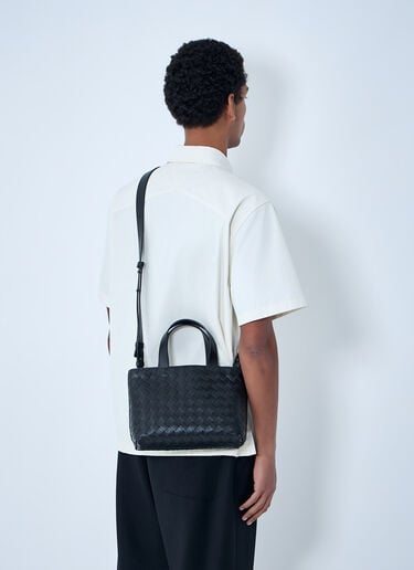 Bottega Veneta Mini Intrecciato Zipped Tote Bag Black bov0163005