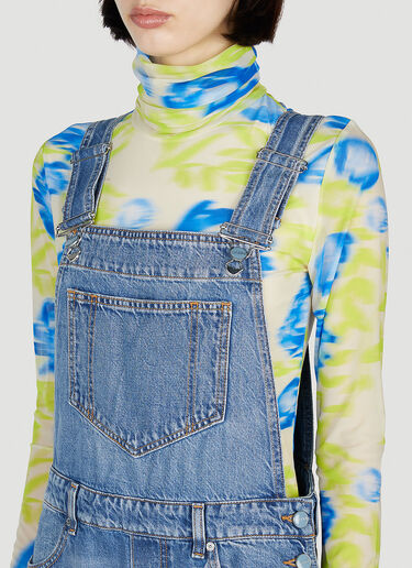 GANNI Washed Denim Overalls Blue gan0252017