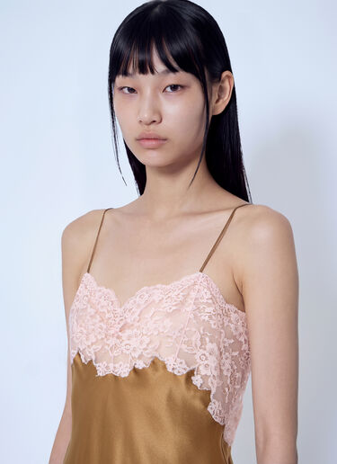 LN-CC® - Saint Laurent: Lace Camisole Top - Light Brown Saint Laurent Lace Camisole Top Light Brown sla0265010