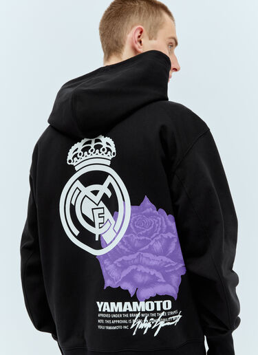 Y-3 x Real Madrid 徽标印花连帽运动衫 黑色 rma0156011