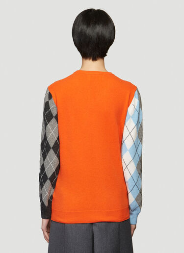 Pringle of Scotland Patchwork Argyle Sweater Orange pos0340004