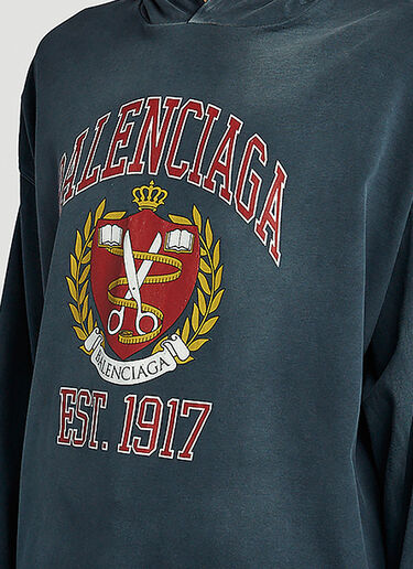 Balenciaga Est 1917 Hooded Sweatshirt Blue bal0246073