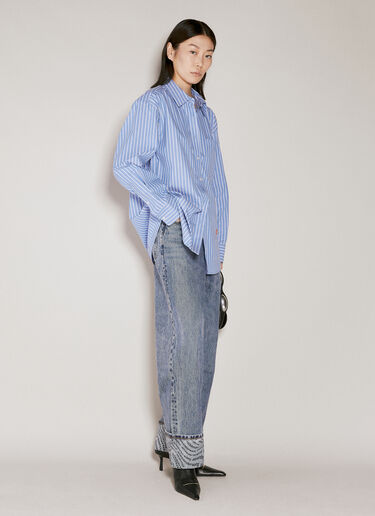 Alexander Wang Wave Cuff Wide Jeans Blue awg0253003