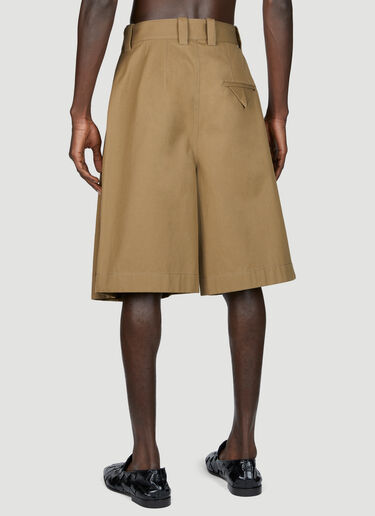 Bottega Veneta Cotton Gabardine Bermuda Shorts Brown bov0155007