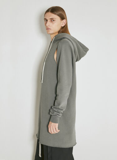 Rick Owens DRKSHDW Distressed Hooded Sweatshirt Grey drk0154006